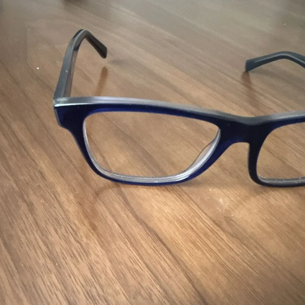 LensCrafters EC2002 Blue Rectangular Full Rim Plastic Eyeglass Frames 54-18-140